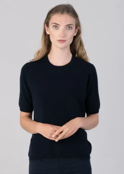 New Millie Cashmere Short Sleeve Crew - Women Knitwear