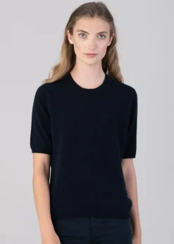 New Millie Cashmere Short Sleeve Crew - Women Knitwear