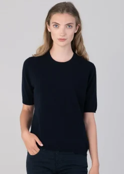 New Millie Cashmere Short Sleeve Crew - Women Knitwear
