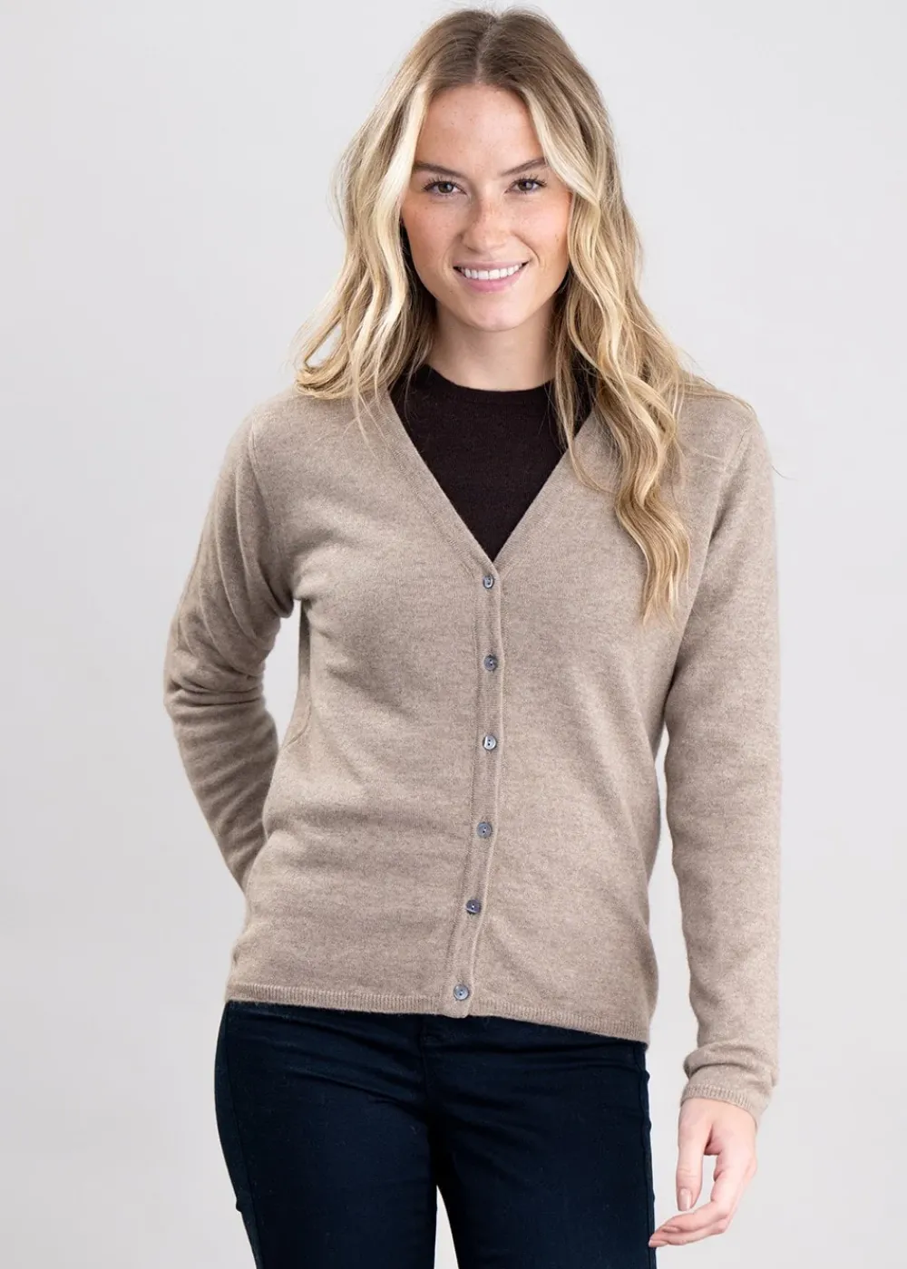 Fashion Millie Cashmere Vee Cardigan - Women Knitwear