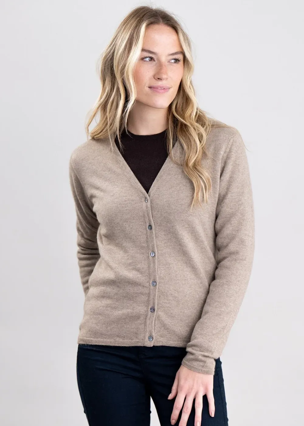 Fashion Millie Cashmere Vee Cardigan - Women Knitwear