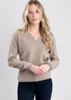 Sale Millie Cashmere Vee Neck - Women Knitwear