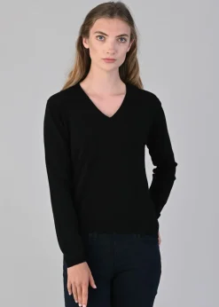 Outlet Millie Cashmere Vee Neck - Women Knitwear