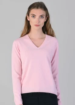 Outlet Millie Cashmere Vee Neck - Women Knitwear
