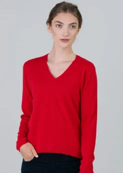 Clearance Millie Cashmere Vee Neck - Women Knitwear