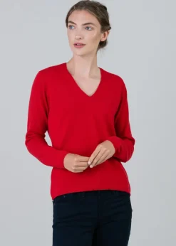 Clearance Millie Cashmere Vee Neck - Women Knitwear