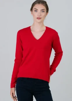 Clearance Millie Cashmere Vee Neck - Women Knitwear