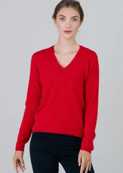 Clearance Millie Cashmere Vee Neck - Women Knitwear