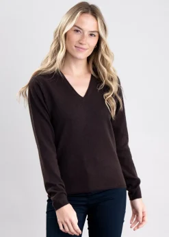 Outlet Millie Cashmere Vee Neck - Women Knitwear