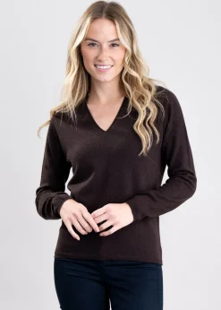Outlet Millie Cashmere Vee Neck - Women Knitwear