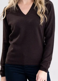 Outlet Millie Cashmere Vee Neck - Women Knitwear