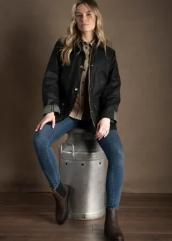Outlet Modern Beadnell Wax Jacket - Sage Women Coats & Jackets