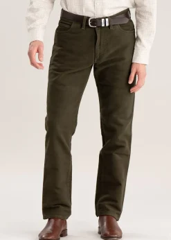 Outlet Moleskin Jean - Olive Trousers & Jeans