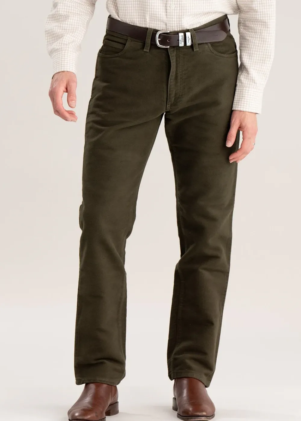 Outlet Moleskin Jean - Olive Trousers & Jeans