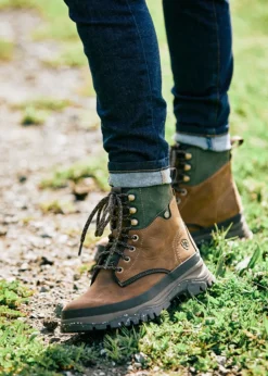 Fashion Moresby H2O Boots - Distressed Brown and Olive Women Boots|Boots