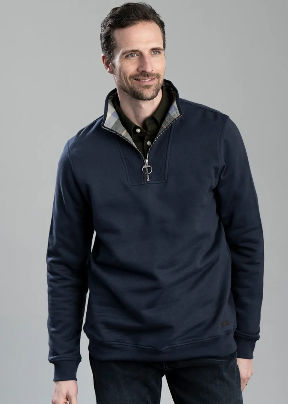 Clearance Nelson Half Zip Sweatshirt - Navy Sweatshirts