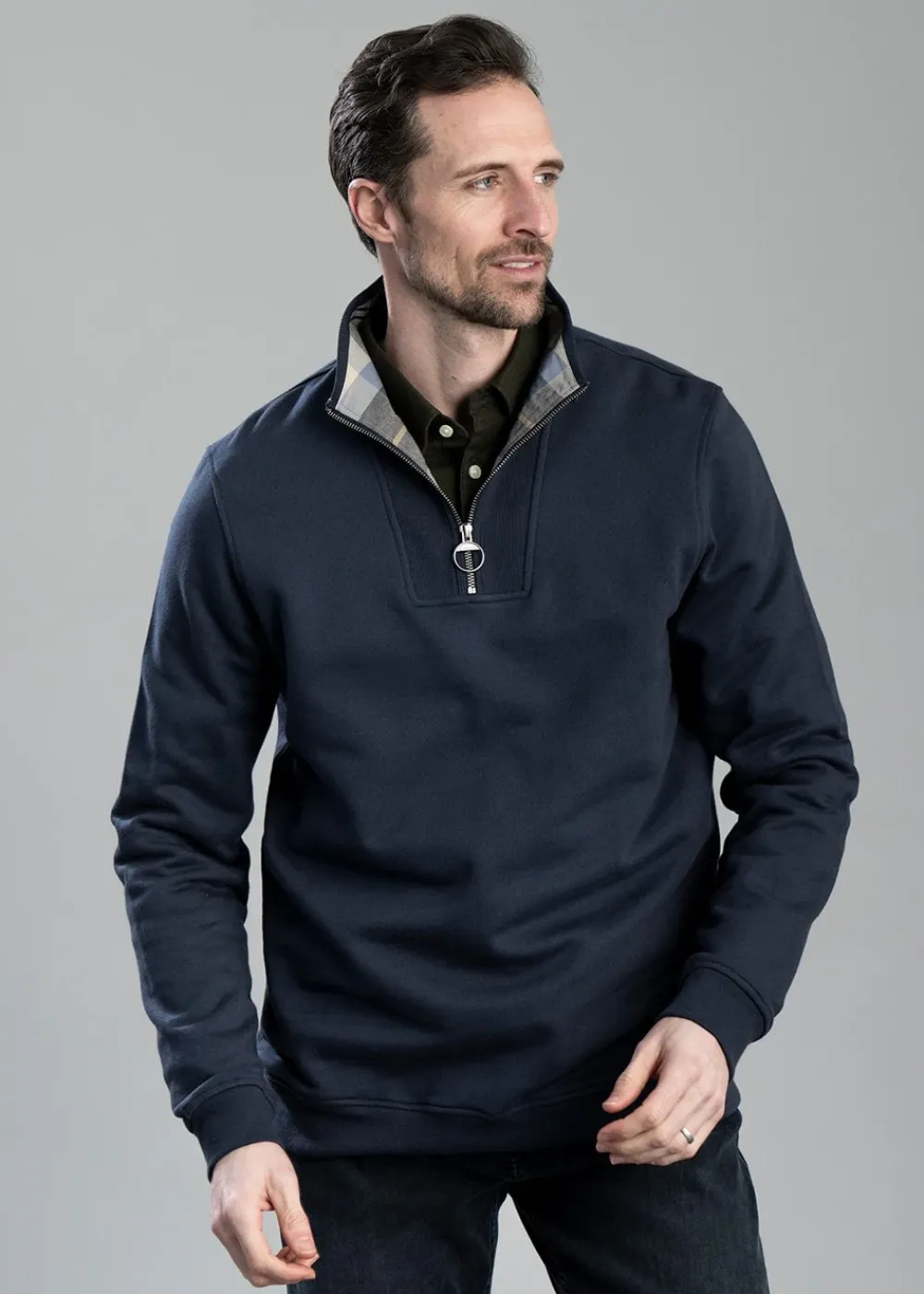 Clearance Nelson Half Zip Sweatshirt - Navy Sweatshirts