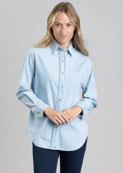 Hot Norah Shirt - Mid Blue Women Shirts And Blouses
