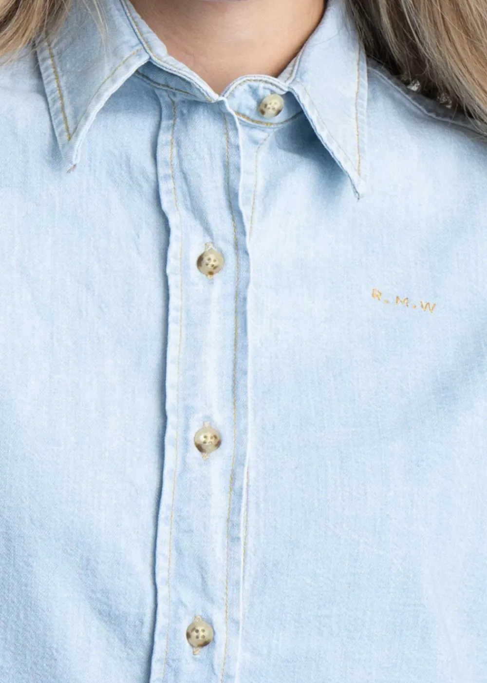 Hot Norah Shirt - Mid Blue Women Shirts And Blouses