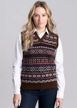Online Ollaberry Slipover - Coffee Fairisle Women Knitwear