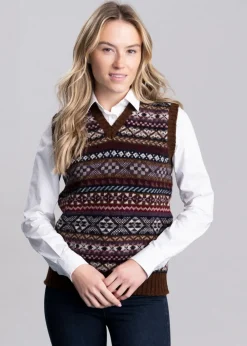 Online Ollaberry Slipover - Coffee Fairisle Women Knitwear