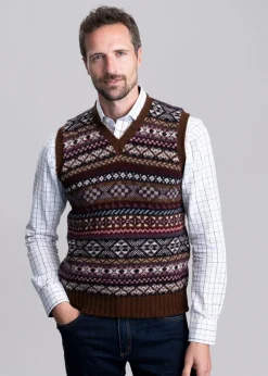 Discount Ollaberry Slipover - Coffee Fairisle Knitwear