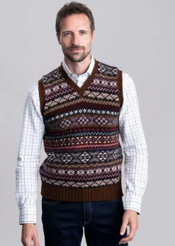 Discount Ollaberry Slipover - Coffee Fairisle Knitwear