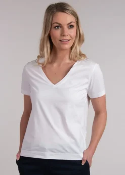 Clearance Original V-Neck T-Shirt - White Women Tops