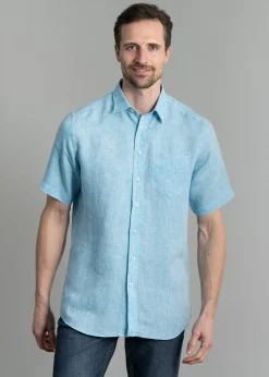Discount Oscar Short Sleeve Linen Shirt - Shirts
