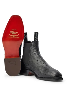 Fashion Ostrich Boots - Black Boots|Chelsea Boots