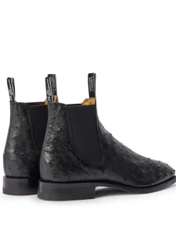 Fashion Ostrich Boots - Black Boots|Chelsea Boots
