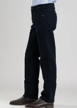 New Overseer Luxury Moleskin Jeans - Navy Trousers & Jeans