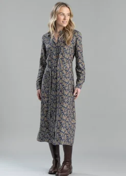 Online Paisley Shirt Dress - Persian Blue Women Dresses