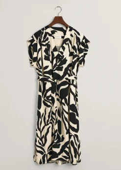 Discount Palm Print Dress - Women Dresses