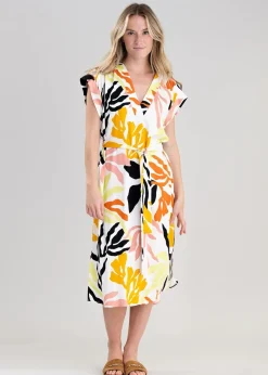 Online Palm Print Dress - Women Dresses