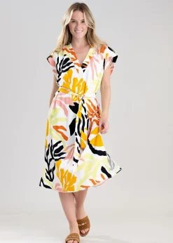 Online Palm Print Dress - Women Dresses