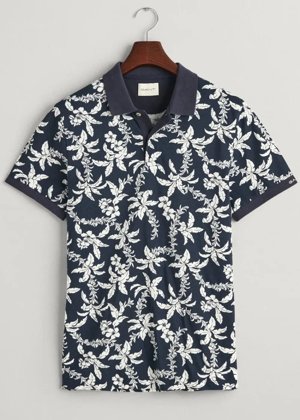 Best Palm Print Polo - Evening Blue Polo Shirts & T-Shirts