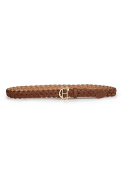 Fashion Plaited Slim Belt - Tan Women Belts