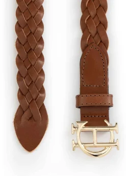 Fashion Plaited Slim Belt - Tan Women Belts