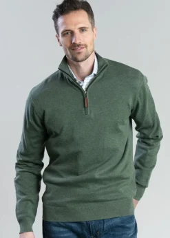 Sale Porthmeor Pima Cotton Quarter Zip - Knitwear