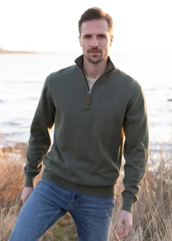 Sale Porthmeor Pima Cotton Quarter Zip - Knitwear