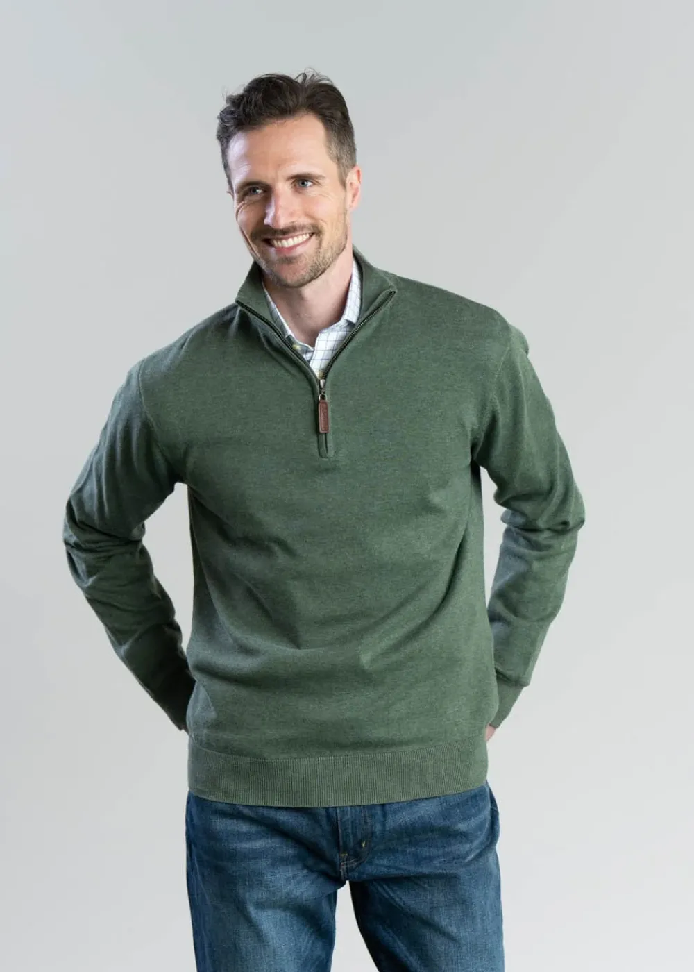 Sale Porthmeor Pima Cotton Quarter Zip - Knitwear