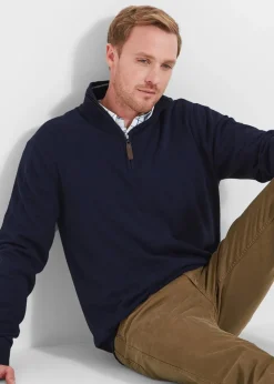 Sale Porthmeor Pima Cotton Quarter Zip - Knitwear