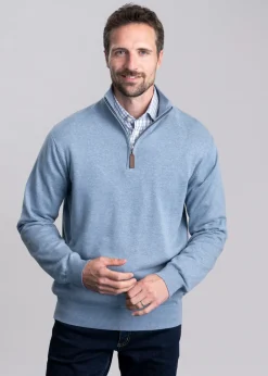 Sale Porthmeor Pima Cotton Quarter Zip - Knitwear