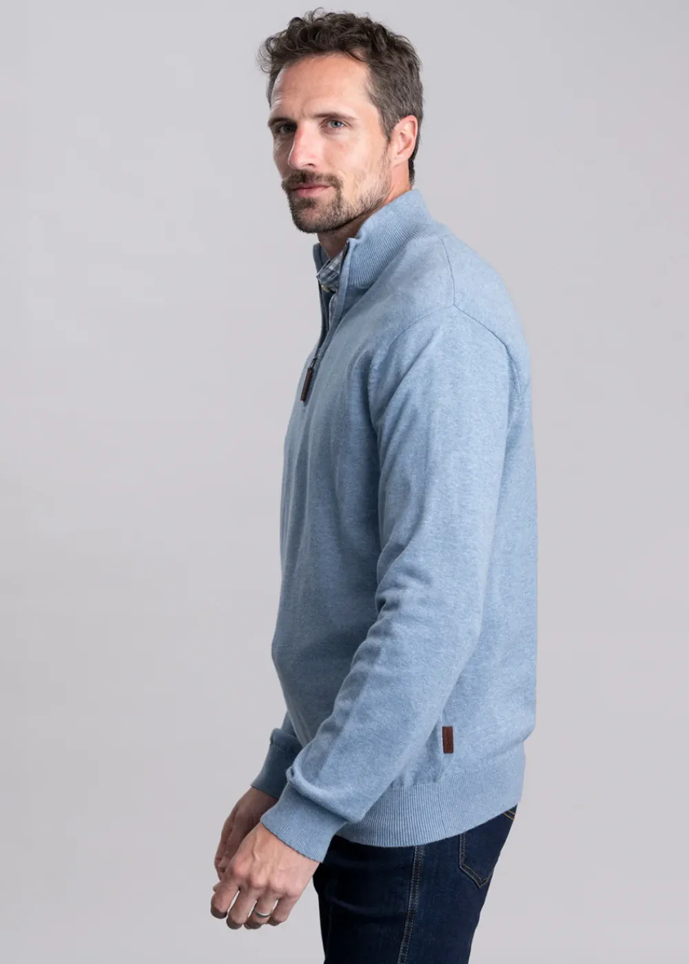 Sale Porthmeor Pima Cotton Quarter Zip - Knitwear