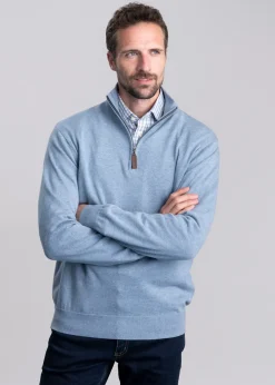 Sale Porthmeor Pima Cotton Quarter Zip - Knitwear