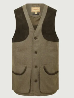 Clearance Ptarmigan Tweed Waistcoat II - Loden Green Herringbone Tweed Waistcoats