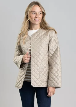 Clearance Quilted Jacket - Concrete Beige Women Coats & Jackets
