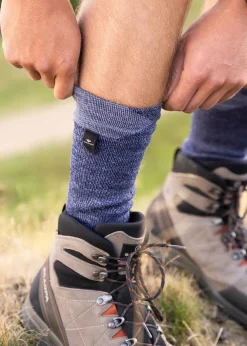 Clearance Raynham Waterproof All Weather Mid Socks - Navy Blue and Grey Marl Women Socks|Socks