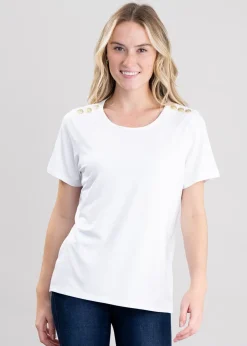 Clearance Relax Fit Crew Neck T-Shirt - Women Tops